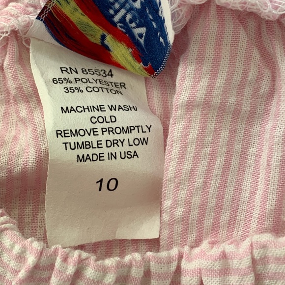 Girls Pink Seersucker Skort - Size 10 - Picture 4 of 4